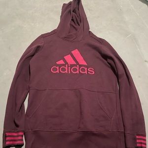 Womens burgundy Adidas hoodie